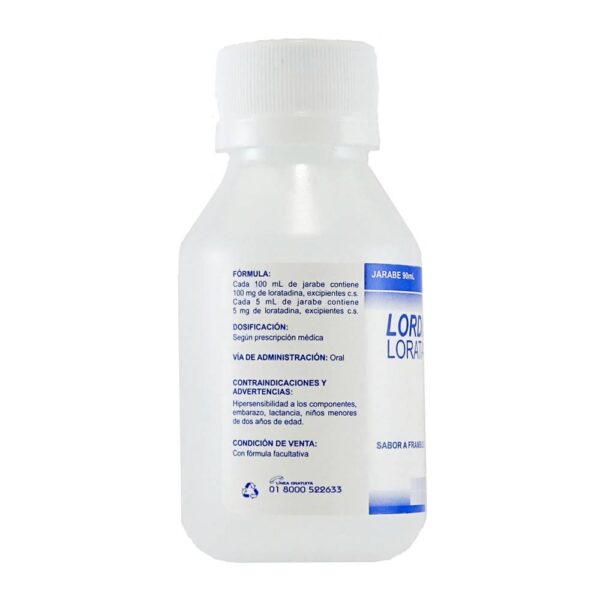 Lordinex Loratadina 5 Ml Jarabe 90 Ml - Imagen 2
