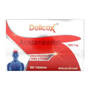 Dolicox 500 Mg 100 Tabletas Acetaminofén Comercial