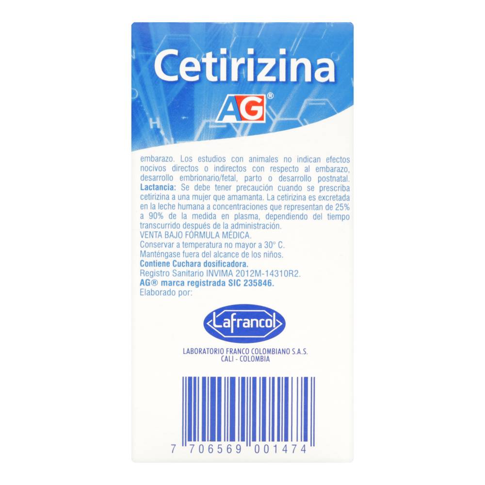 Cetirizina Jarabe 60 Ml Ag - Imagen 2