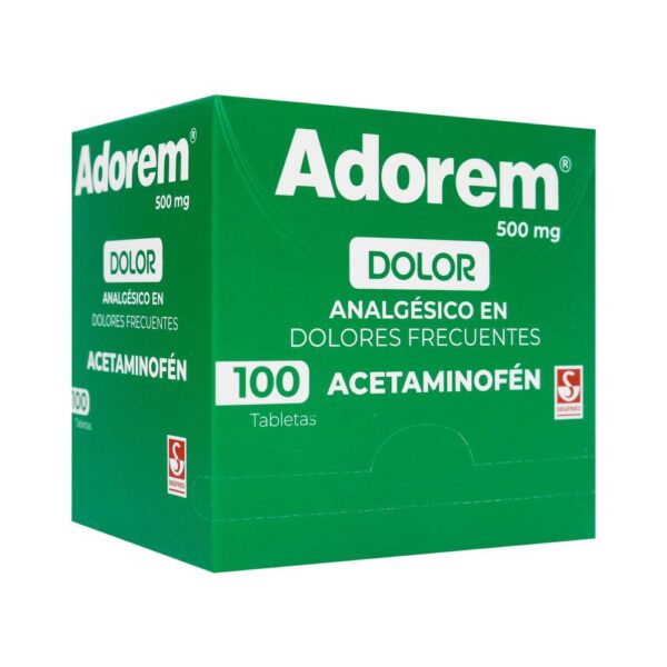 Adorem Acetaminofén 500 Mg 100 Tabletas