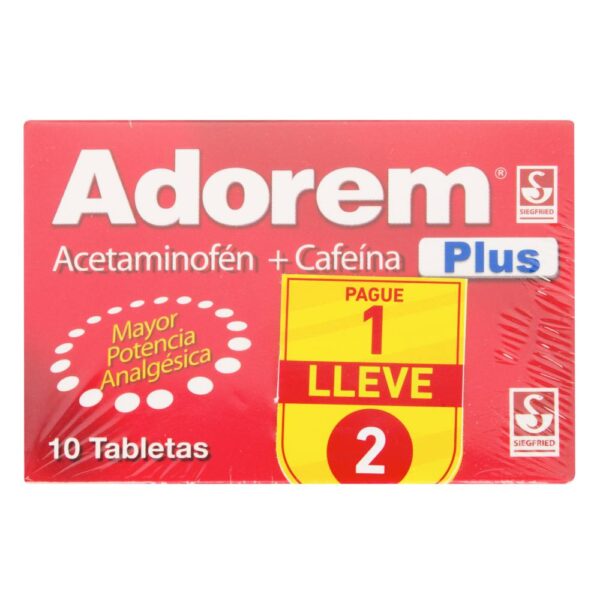 Adorem Plus 10 Tabletas Acetaminofen Cafeina