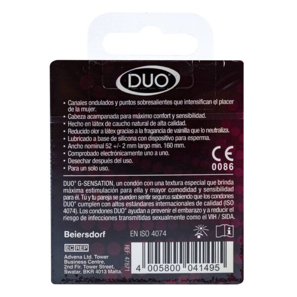 Preservativos Duo G Sensation 3 Unidad - Imagen 4