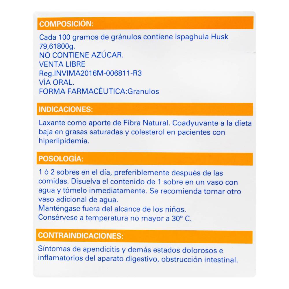 Fybogel Naranja 10 Sobres - Tránsito Intestinal - Imagen 3