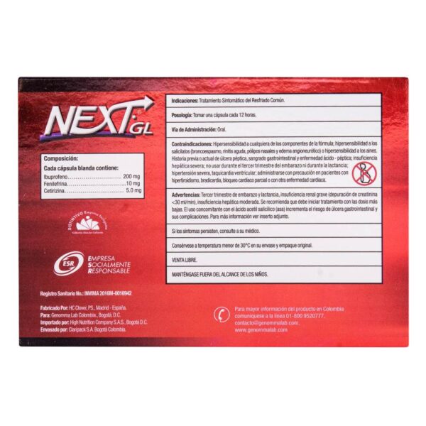 Next Gl Gripa 8 Capsulas Blandas - Imagen 3