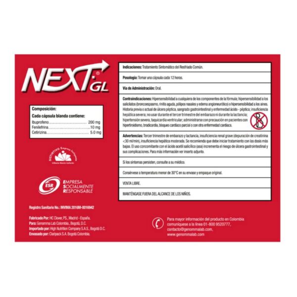 Next Gel Gripa 48 Capsulas Blandas - Imagen 2