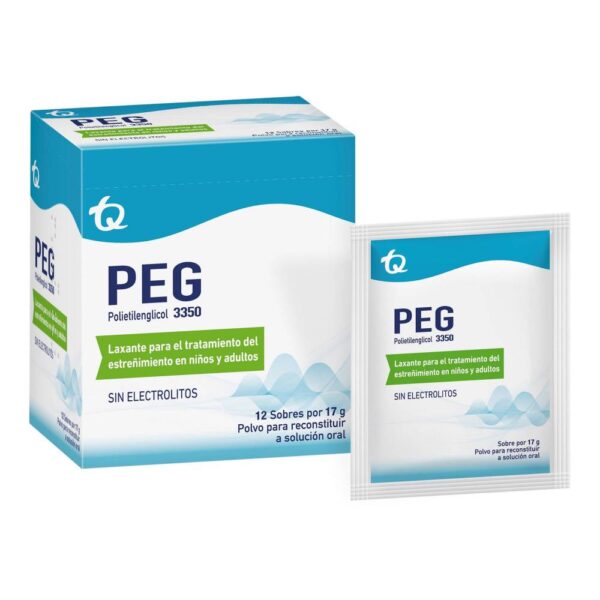 Peg Polietilenglicol 3350 Laxante Osmótico Soluble 12 Sobres