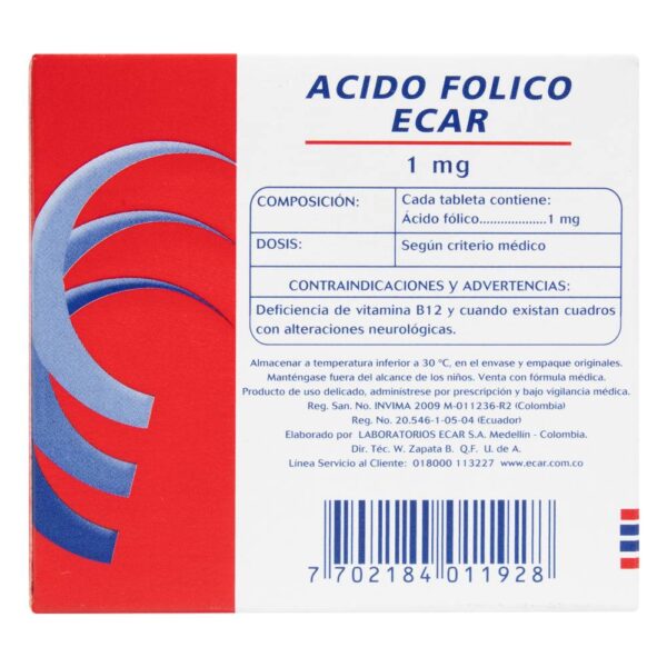 Ácido Fólico 1mg - Esencial Embarazo 300tab Ec - Imagen 2