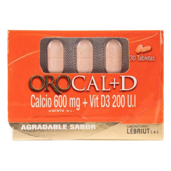 Orocal D Calcio Vitamina D Huesos 30 Tabletas
