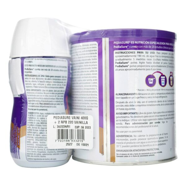 Pediasure Vainilla 400g + 2 Pediasure Líquido - Imagen 2