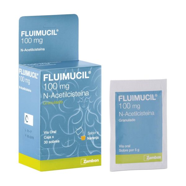 Fluimucil 100 Mg 30 Sobres - Mucolítico