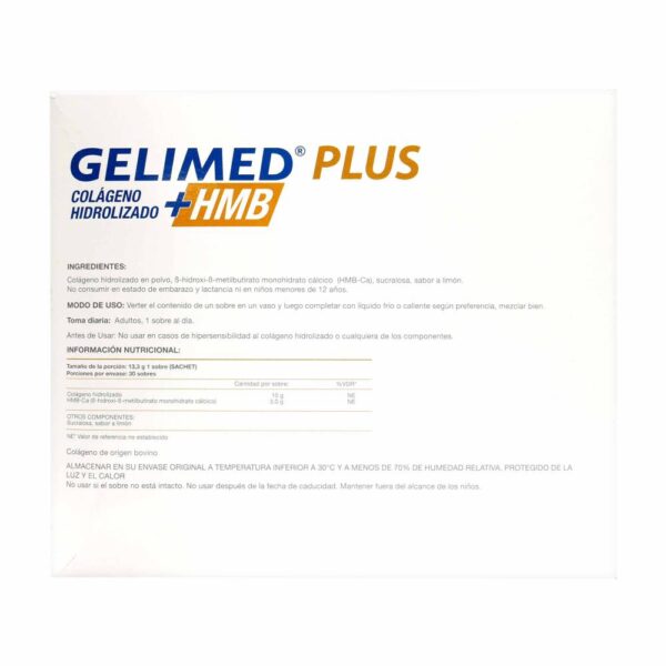 Gelimed Plus +hmb 30 Sobres, 13.3 Gr - Imagen 2