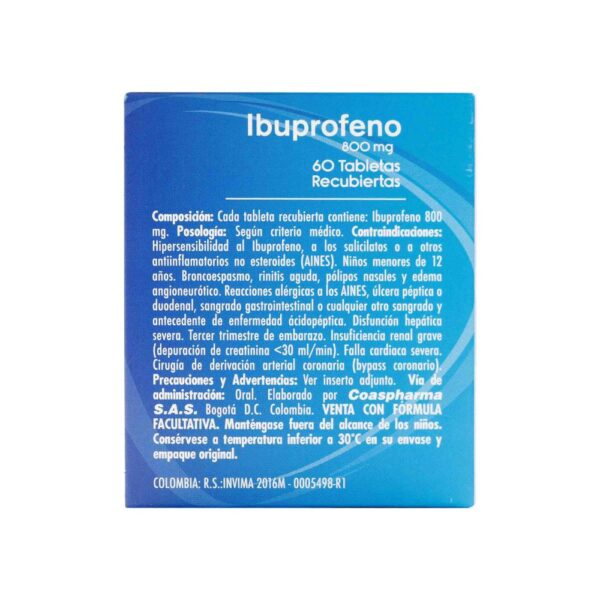 Ibuprofeno 800 Mg 60 Tabletas - Imagen 2