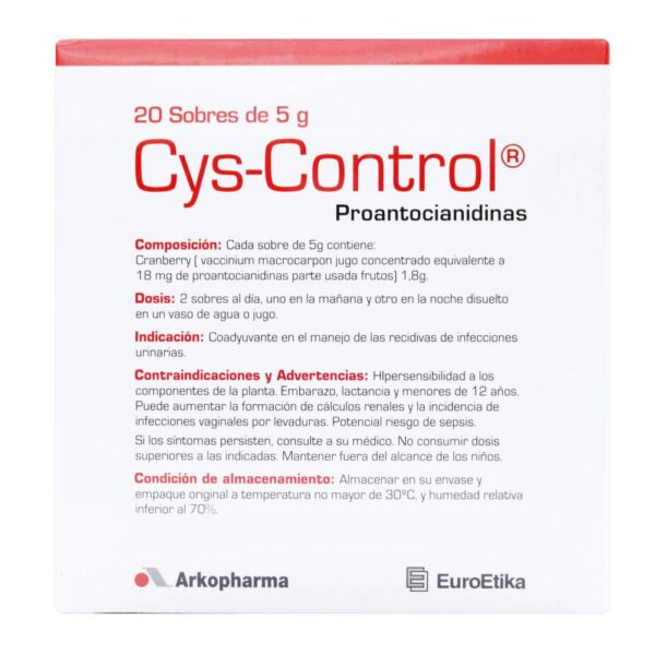 Cys Control 20 Sobres | Cistitis | Urología - Imagen 2