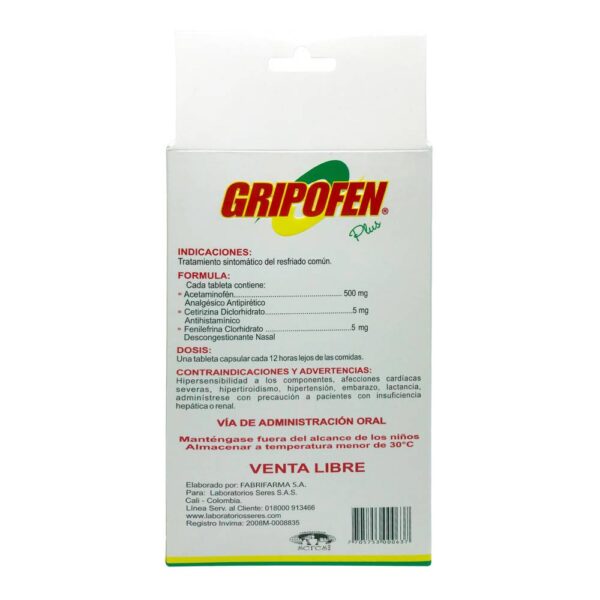 Gripofen Plus 100 Tabletas - Imagen 2