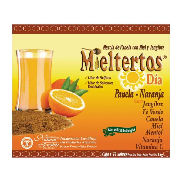 Mieltertos Gripa Dia Panela Naranjas 24 Sobres - Imagen 2