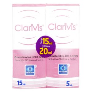 Oximetazolina Clarivis 0.025% 15 Ml + Clarivis 0.025% 5ml