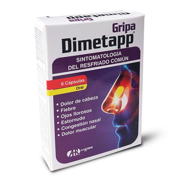 Dimetapp Gripa 500 Mg 8 Cápsulas - Imagen 2