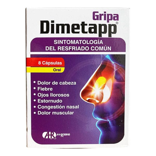 Dimetapp Gripa 500 Mg 8 Cápsulas - Imagen 3