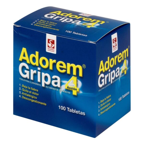 Adorem Gripa 100 Tabletas - Imagen 2