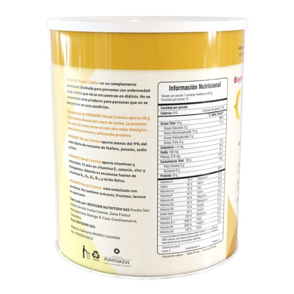 Prowhey Renal - Suplemento Renal Vainilla 900g - Imagen 2