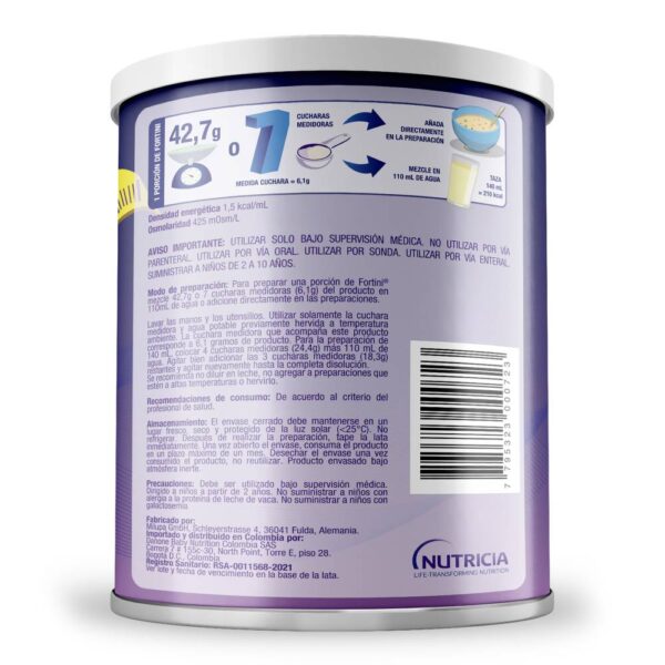 Fortini Vainilla 400gr - Suplemento Nutricional - Imagen 3
