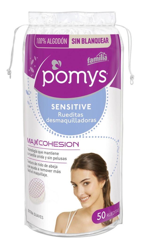 Rueditas Desmaquillantes Pomys Sensitive 50 Unidades