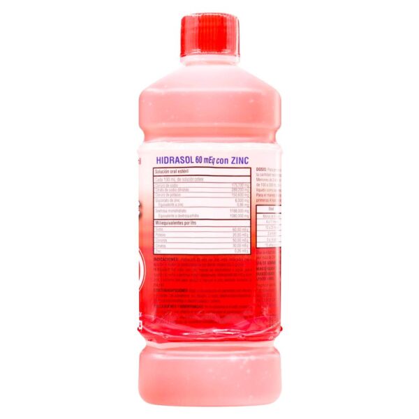 Suero Oral Hidrasol 60 Con Zinc Cereza 500 Ml - Imagen 2