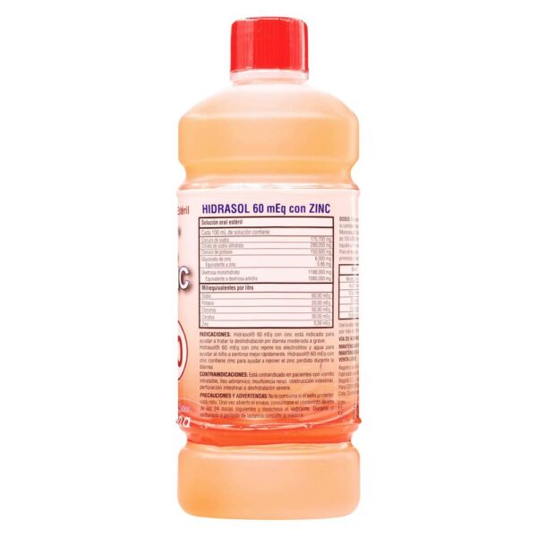 Suero Oral Hidrasol 60 Con Zinc Manzana 500Ml - Imagen 2