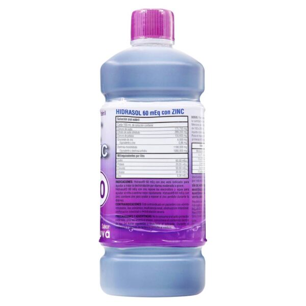 Suero Oral Hidrasol 60 Con Zinc Uva 500 Ml - Imagen 2