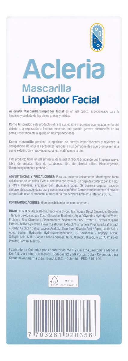 Acleria Mascarilla Limpiador Facial 150 Gr - Imagen 3