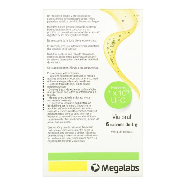 Multiflora Probiotic 6 Sobres Mejora Flora Intestinal - Imagen 2