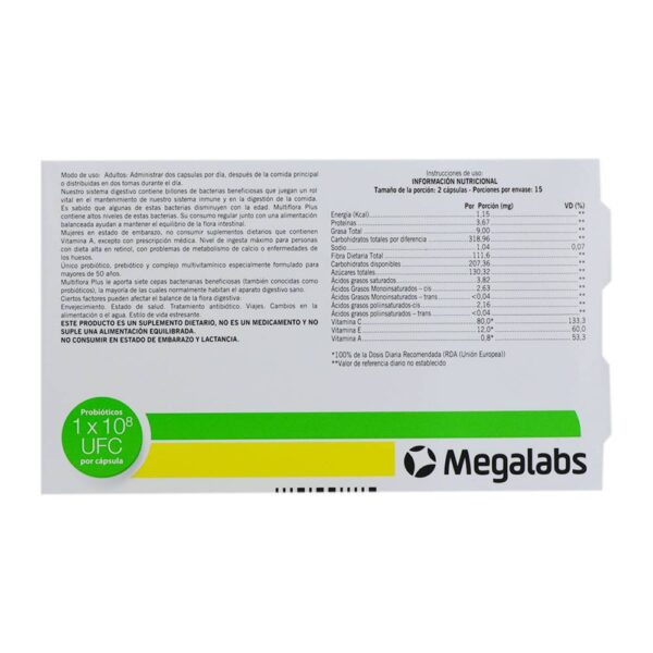 Multiflora Probioticos 30 Cápsulas Digestion Y Defensas - Imagen 3