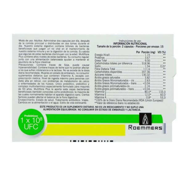 Multiflora Plus Probioticos 10 Cápsulas - Imagen 3