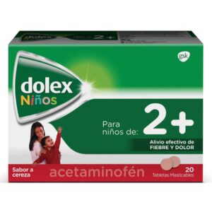 Dolex 2+ Acetaminofén Pediátrico 20 Tabletas Masticables