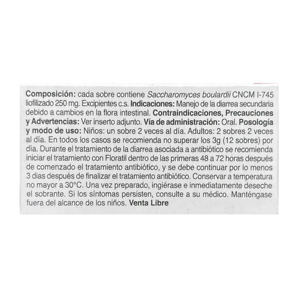 Floratil 250 Mg 20 Sobres - Imagen 3