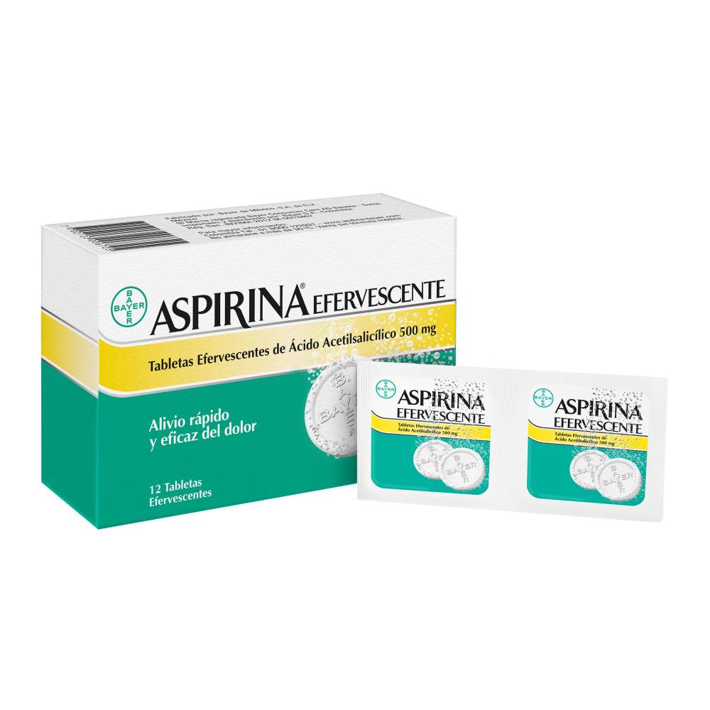 Aspirina 500 Mg 12 Tabletas Efervescentes - Imagen 2