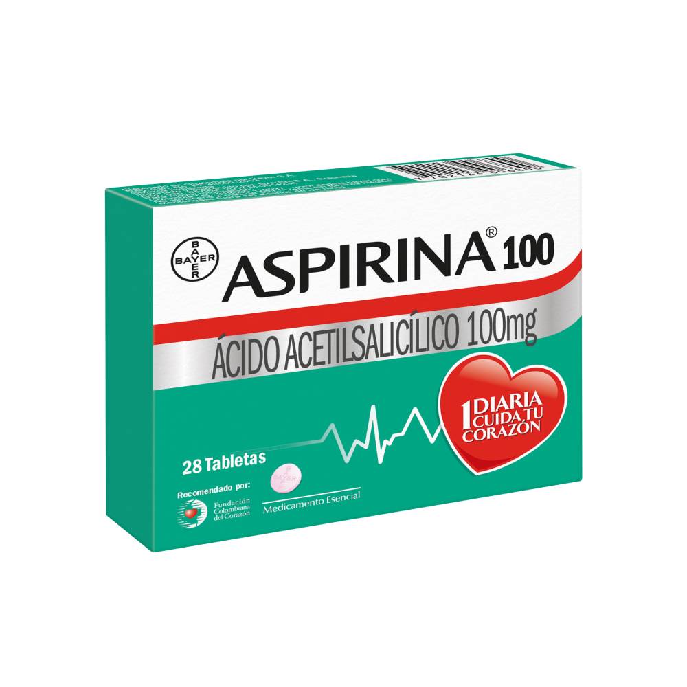Aspirina Cardio 100 Mg 28 Tabletas