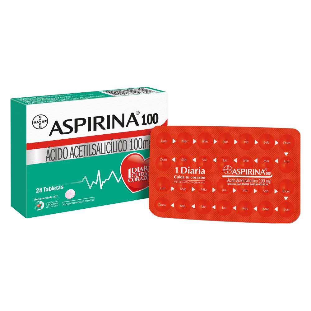 Aspirina Cardio 100 Mg 28 Tabletas - Imagen 2