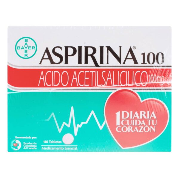 Aspirina 100 mg 140 Tabletas 4 Cajas Salud Cardiovascular - Imagen 2