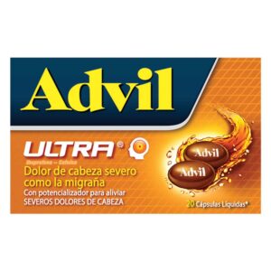 Advil Ultra 20 Cápsulas Blandas Alivio Rápido de Migrañas
