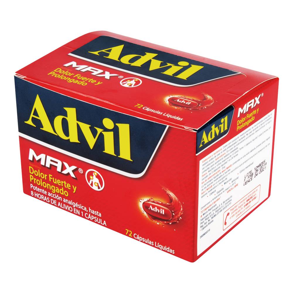 Advil Max 72 Cápsulas Blandas Alivio Rápido del Dolor - Imagen 2