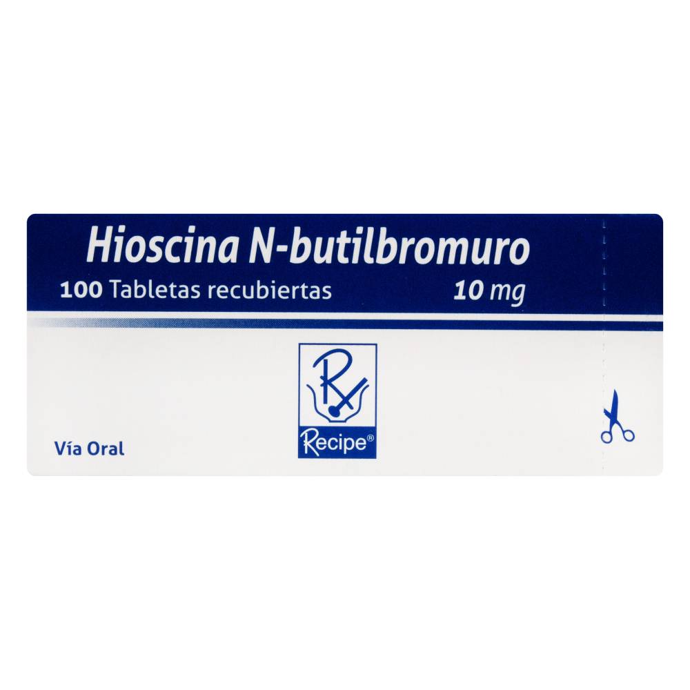 Hioscina N-butilbromuro 10 Mg 100 Tabletas Bussie Cólicos