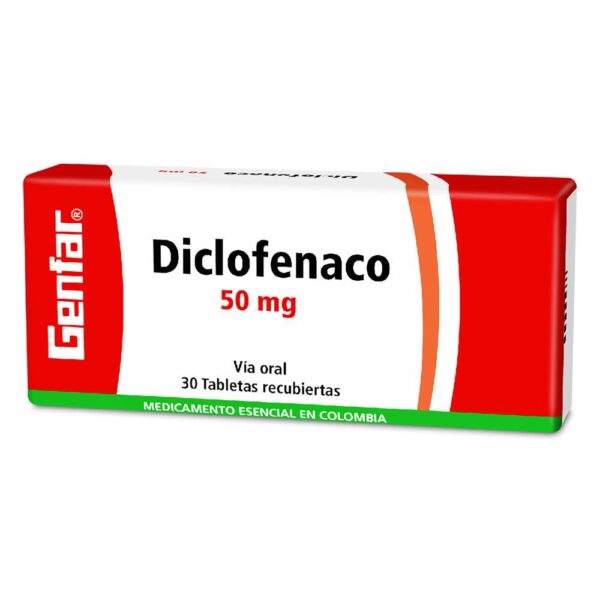 Diclofenaco 50 Mg 30 Tabletas Genfar