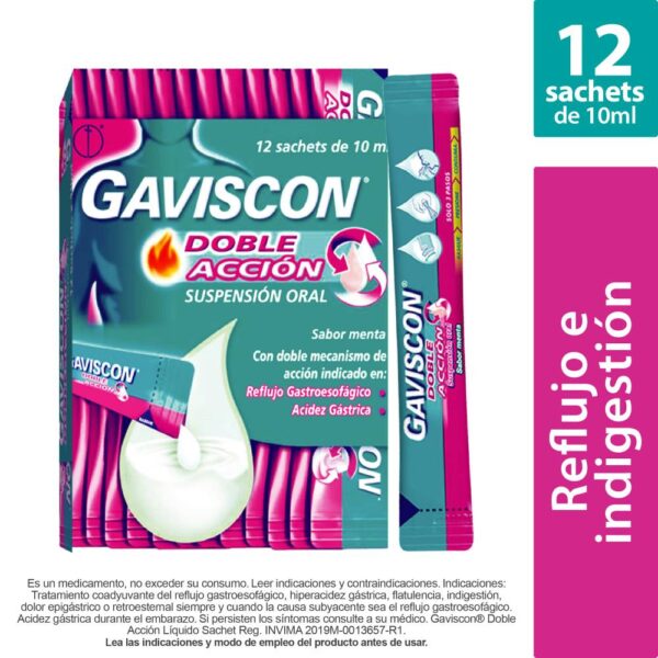 Gaviscon Doble Acción 12 Sobres - Antiácido En Sachets