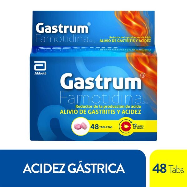 Famotidina 10 Mg 48 Tabletas Gastrum 10 Mg