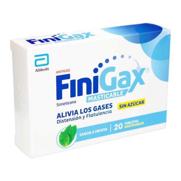 Finigax Simeticona Masticable Menta 20 Tabletas - Imagen 2