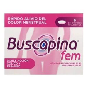 Buscapina Fem 6 Tabletas - Alivio Del Dolor Cólico Menstrual