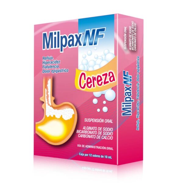 Milpax Nf Cereza 12 Sobres Alivio De Acidez Y Reflujo - Imagen 2