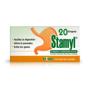 Stamyl 20 Tabletas Para Pesadez Y Gases Intestinales