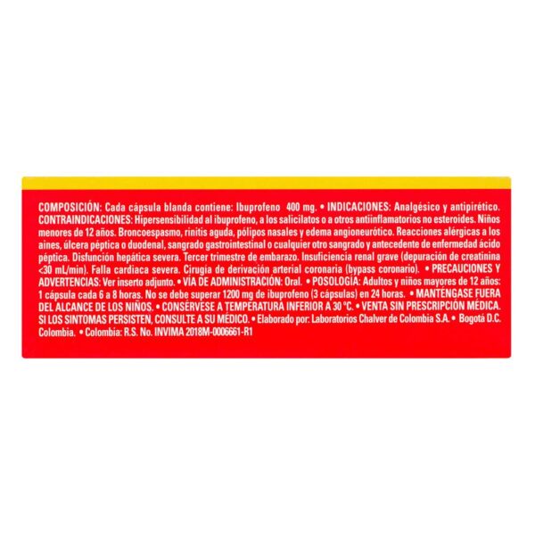 Multidol Ibuprofeno 400 Mg 48 Capsulas Blandas - Imagen 3